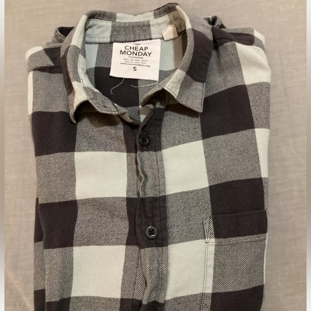 Cheap Monday Shirt Check Green Gray S